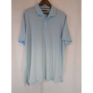 Cremieux Performance Mens Polo Shirt XXL Short Sleeve Light Blue Golf Casual